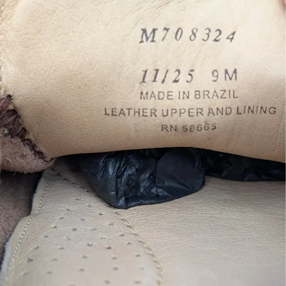 Nordstrom Bryce Bit Driving Shoe Round Toe Men's Brown Leather Size US9M EU42